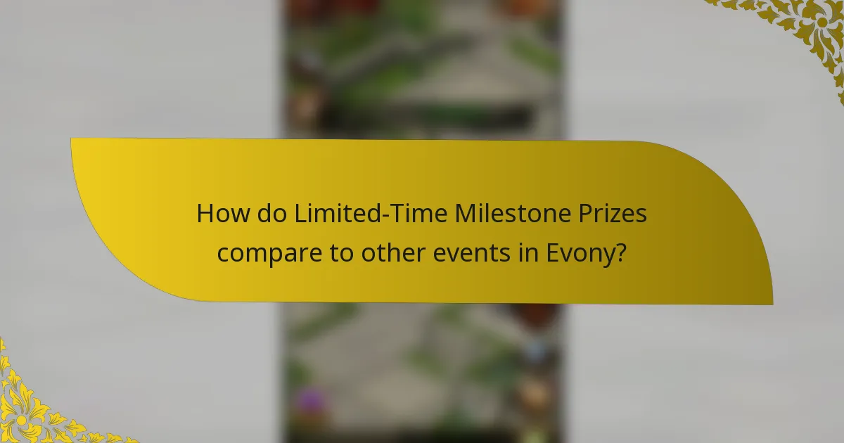 How do Limited-Time Milestone Prizes compare to other events in Evony?